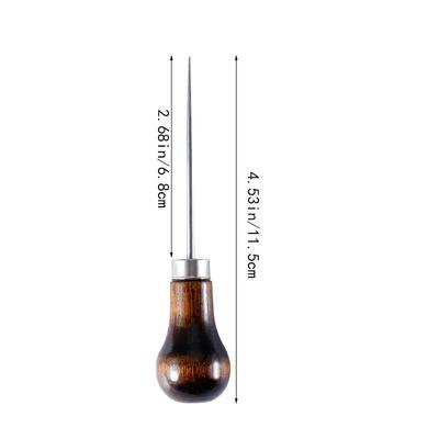 Set von 1/2 Ahlen Holzgriff Ahle Kürbisförmig Handgefertigt DIY Lederbohr-Ahle Leder Obermaterial Schuhreparatur Schuhnapper