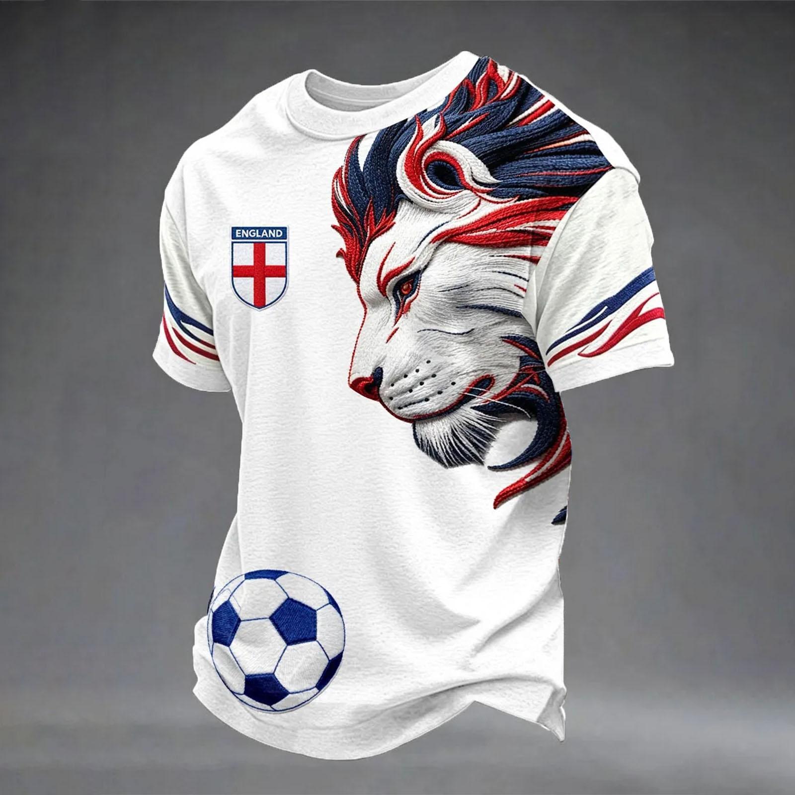 Men s Casual Round Neck Short Sleeve T-Shirt with USA Letter Print L