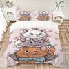 3Pcs Artsy Kittens Floral Background Bedding Set Quilt Cover Pillowcase Home Christmas Xmas Halloween Gift 1 Duvet Cover 2 Pillowcase M924329