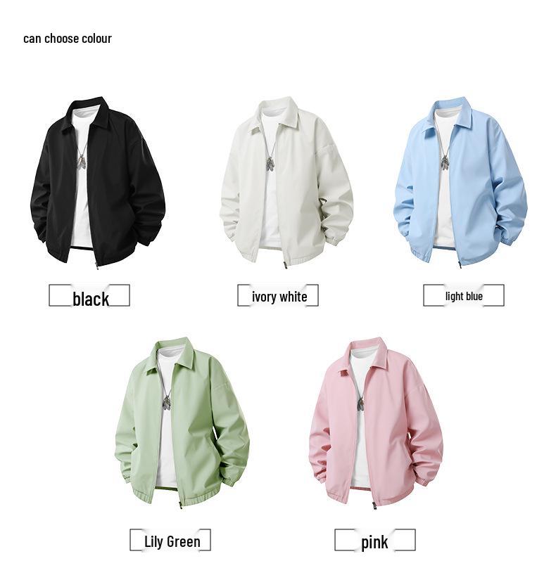 Men's Retro Workwear Jacket - Thin, Loose, Versatile Lapel Top for Spring/Autumn