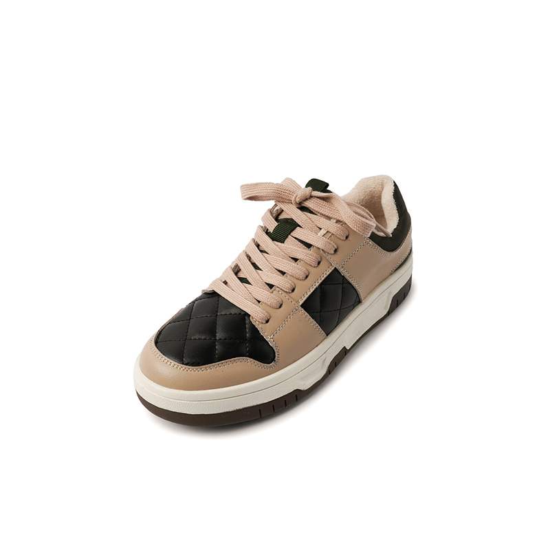 Krazing Pot спилок из коровьей кожи весенне-зимние кроссовки на платформе со шнуровкой розового цвета сохраняющая тепло женская повседневная обувь 35 чёрный 5980₽