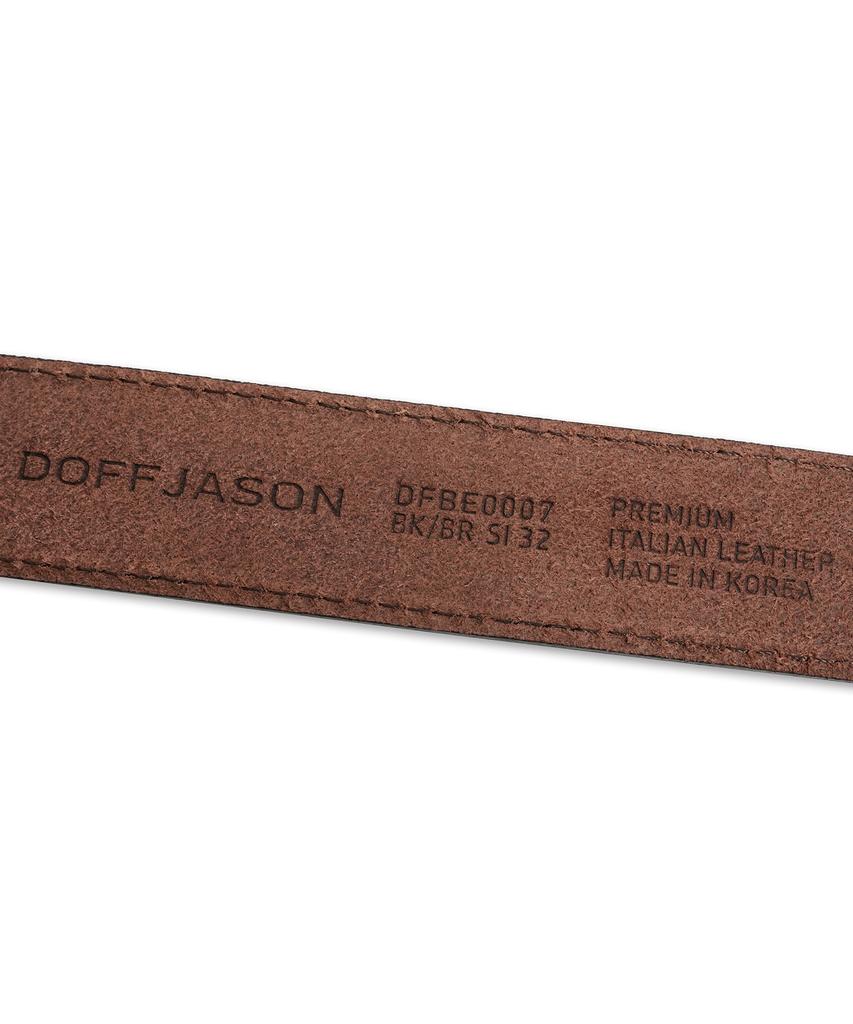 DOFFJASON Cowhide Vintage Cracked Leather Belt Brown