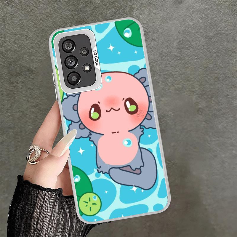 Axolotl Cartoon Süß Weiche Handyhülle für Samsung A17 A16 A15 A14 A13 A57 A56 A55 A54 A53 A37 A36 A35 A34 A33 A26 A25 A24 A23 A52