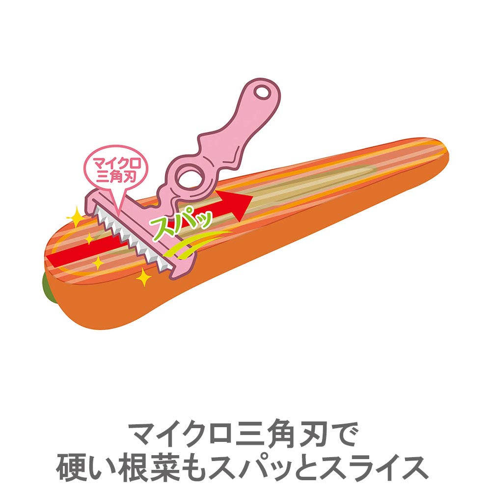 Nonoji Root Vegetable Frill Salad Milky x x cm Peeler, Shaverina, Pink, FSP-01P, Approx. 17.6 9.8 1.6