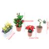 1:12 Dollhouse Miniature Potted Plants Tulip Flower Pot Fortune Fruit Bonsai Model Garden Home Decor Toy Doll House Accessories