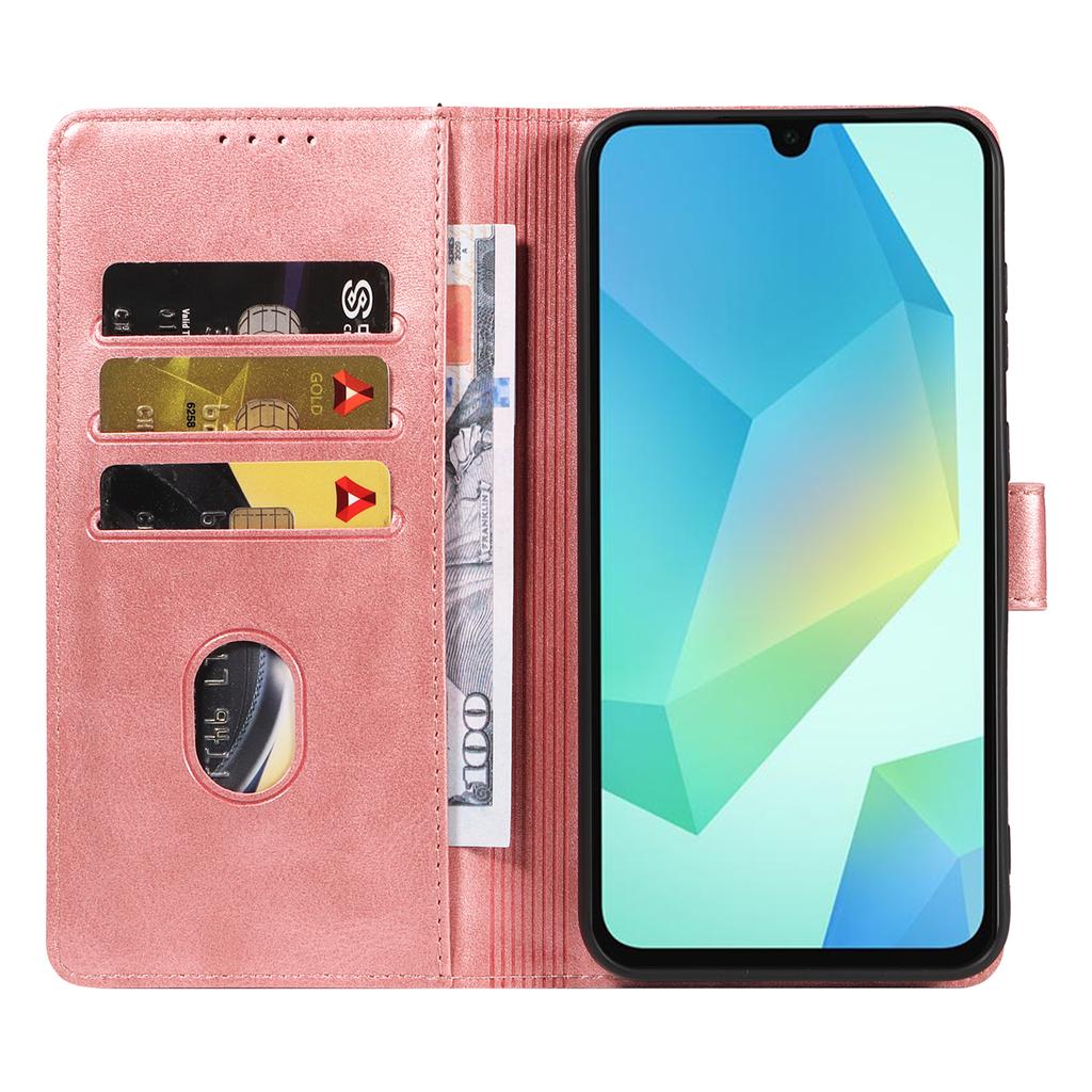 For Samsung Galaxy A16 4G/Galaxy A16 5G Case with 2Pcs Tempered Glass WANLONFENG WN Series Calf Texture Leather Phone Cover Big Cutouts