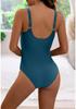 2024 Fashion Solid Color Slimming One-Piece Swimsuit – European American Sexy Tummy Concealing Backless Swimwear