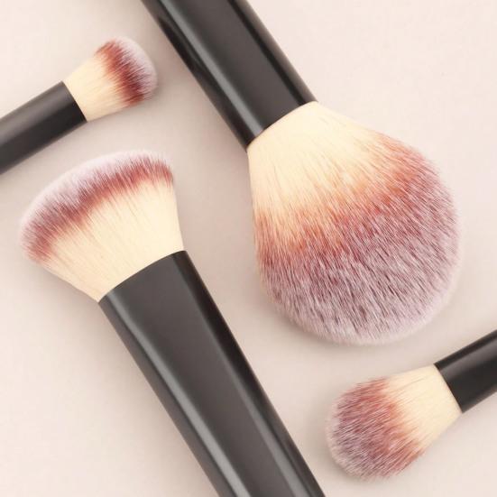 4 Stück/Set Damen Make-up Pinsel Set mit Puderschwamm Loses Puder Rouge Foundation Pinsel Synthetische Borsten Kosmetikpinsel Make-up Schwamm Set