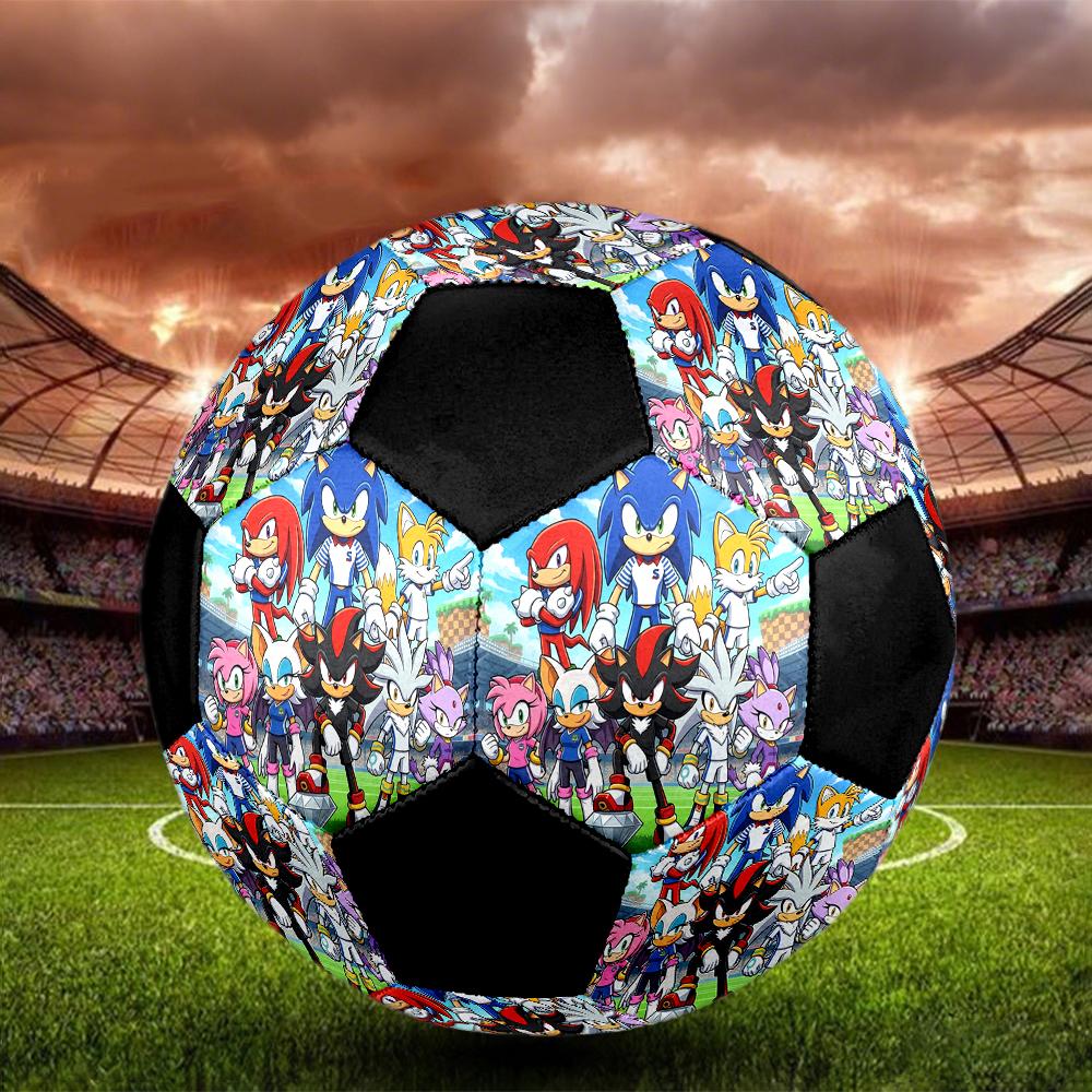 1pc Sonic The Hedgehog Football Soccer Ball Size 5 Indoor Soccer Ball Fashion Colorful Backyard Game -Great For Sports Fans Gift HE85