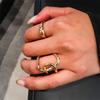 Yori New Stainless Steel Glossy Irregular Wrap Adjustable Open Ring Women Waterproof Fashion Jewelry Accessories