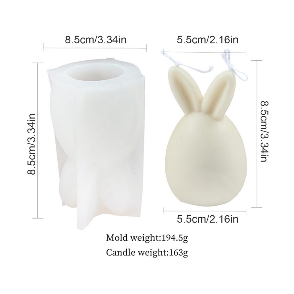 3D Rabbit Egg Mold Silicone Candle Mold for Making Fondant Cake Soap Holiday Decorations