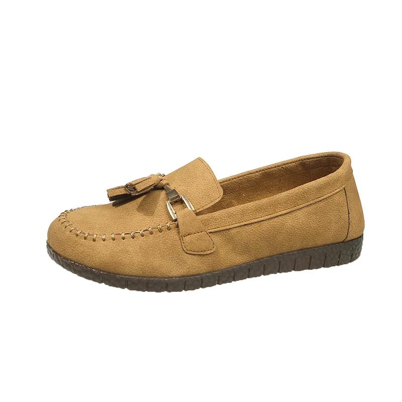 Fashion 2025 Flat Single Shoes New Women All Match Middle-aged Mother Non-slip Slip-on Casual Women's Shoes