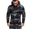 Felpa con Cappuccio da Uomo Nuova Moda Giuntura Zip Stampa Top Tuta Sportiva