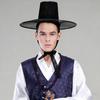 Klobouk pro jevištní vystoupení Dynastie Ming Tradiční korejský klobouk s plochým vrškem Klobouk se širokou krempou Ochrana proti UV záření Černá Halloweenská cosplay čepice Pánský kostýmní doplněk