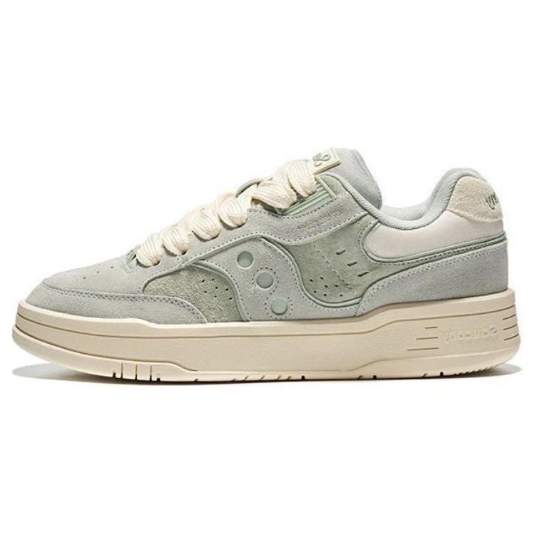 Saucony Chilltime Suede Round Toe Lace-Up Athletic Shock Absorbing Low-Top Casual Shoes Unisex sneakers Green S79045-5