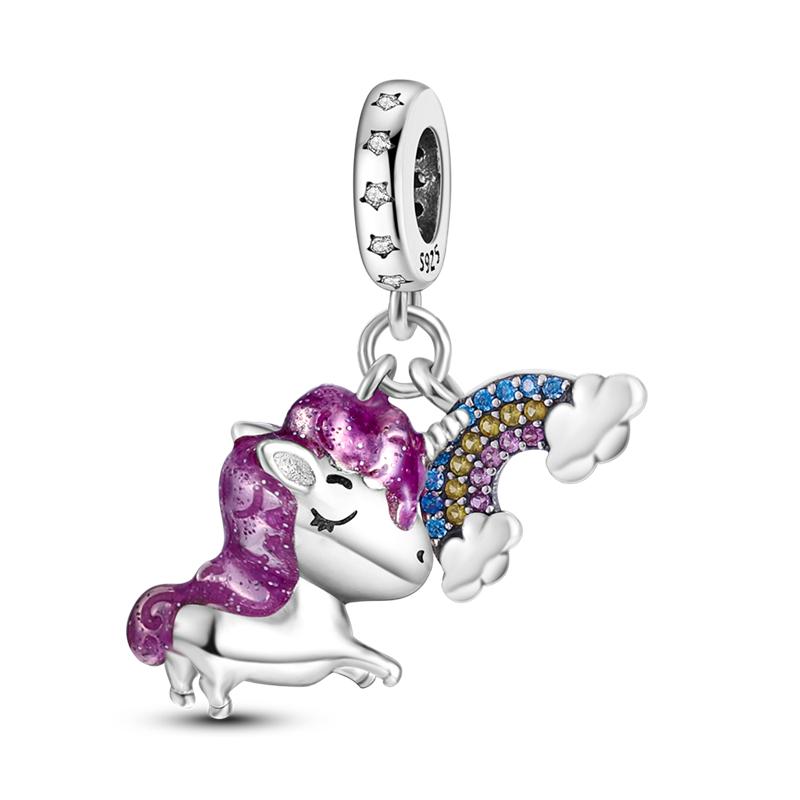 Copper Pink Rabbit Cat Dog Animal Series Charms Beads Fit Original Fine Bracelets Diy Jewelry Giftaccessory