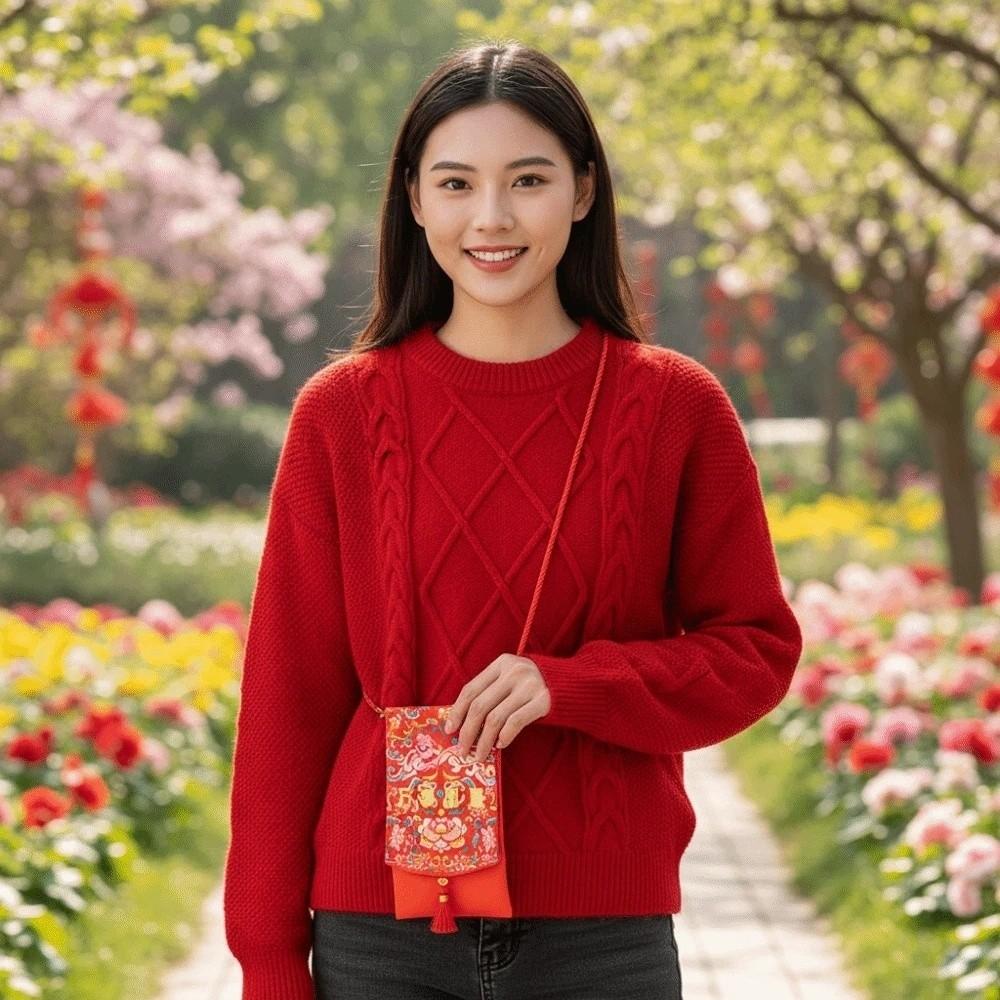 Tassels Spring Festival Red Envelope Printed Lucky Money Packet Children's Money Bag  Birthday