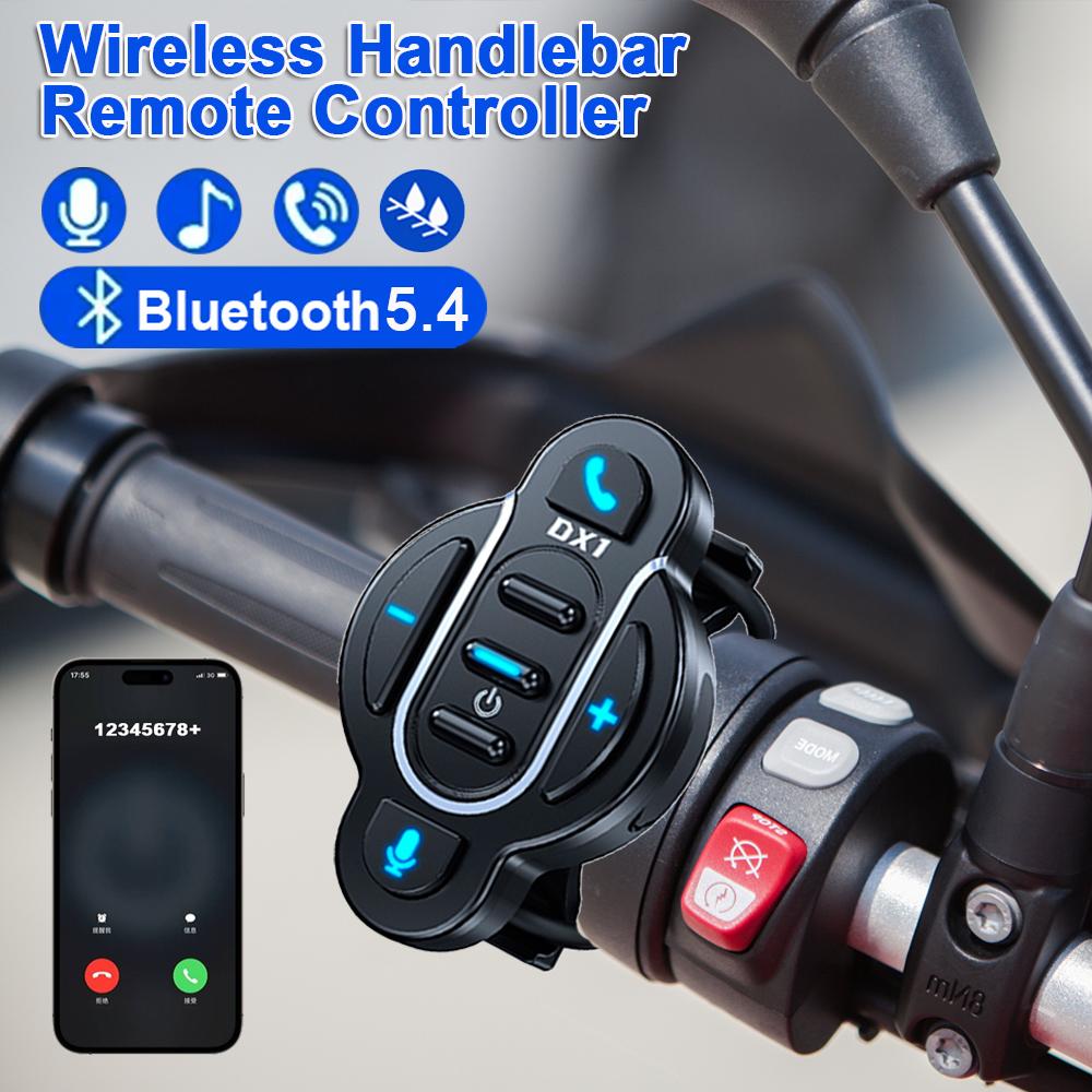 Guidon de moto télécommande casque sans fil casque bouton à distance Bluetooth Kit mains libres téléphone médias télécommande