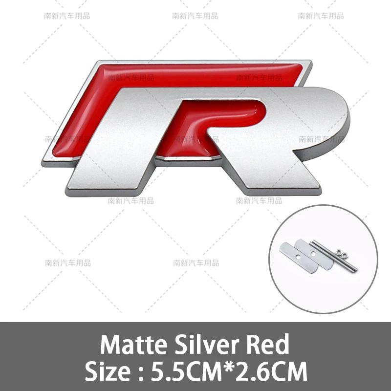 RUNTB1 VW 2026 Hot 3D Metal R Grille Badge Rear Tail Trunk Emblem Decal Stickers For Volkswagen VW Polo Passat Golf Jetta Tiguan Sagita