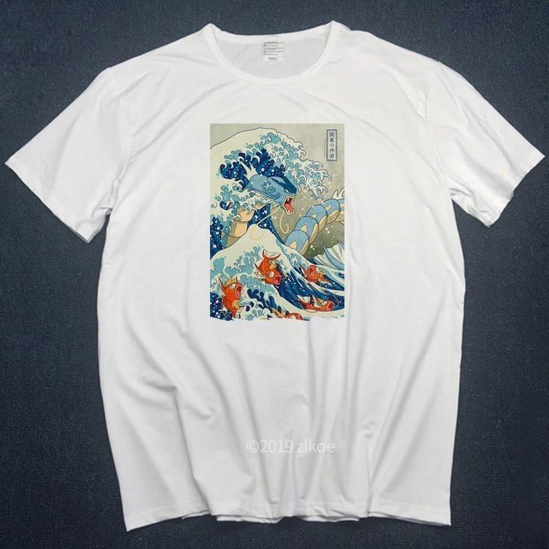 Designer Tshirts Off The Great Wave Of English Bulldog T Shirt For Man White T