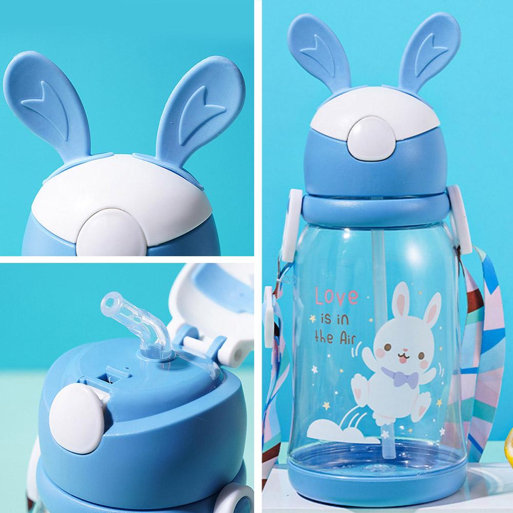 500ml Kids Water Sippy Cup Cute Cartoon Baby Cups With Cup Straws Bottles Leakproof Water Free F0B6