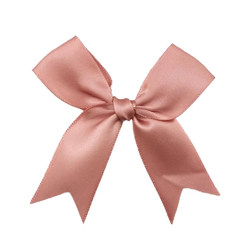 (50pcs) 1 Inch Fresh Pink Ribbon Bows Polyester Satin Bow Flower DIY Craft Decoration