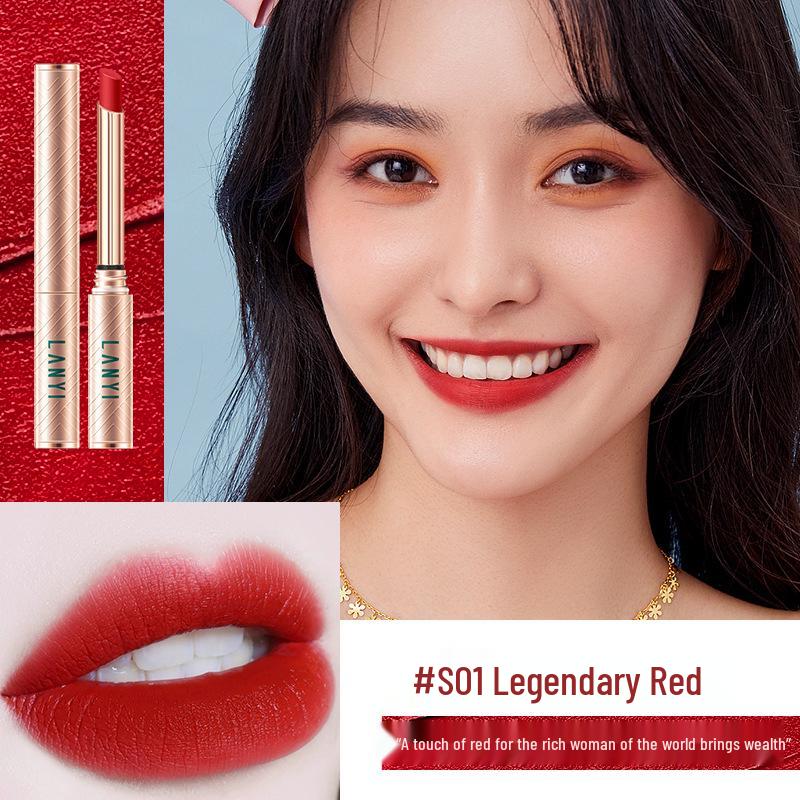 

Lan Yi Cinnamon Milk Tea Matte Velvet Lipstick - Non-Stick, Waterproof, Long-Lasting