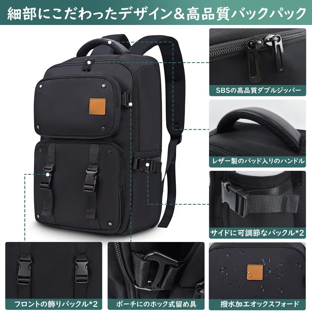 Backpack Set with Shoulder and 25L Fits Leather 17 Shoulder Strap Included [lovvento] Women's 2-Piece Pouch, 3-Way, Crossbody, Bag, Dual-Layer Design,