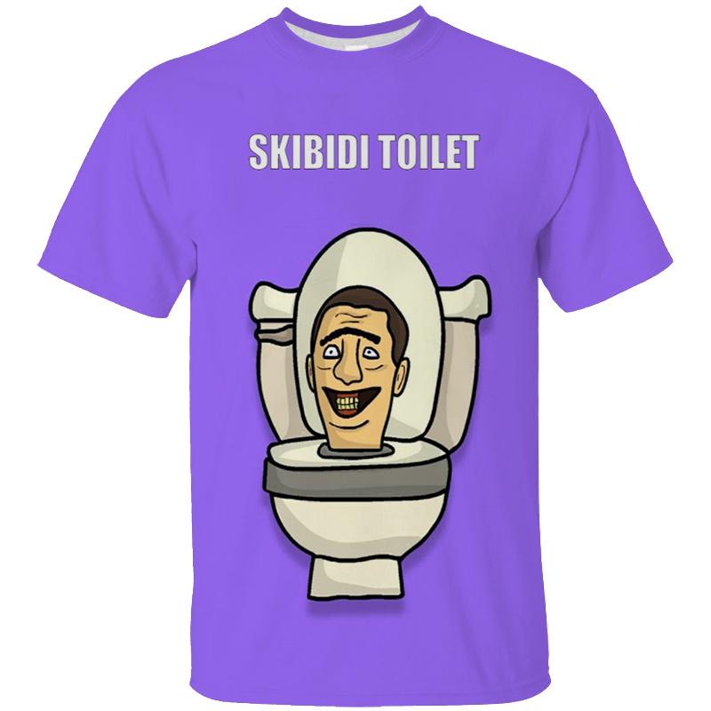 Men's 3D Printed Skibidi Short Sleeved Street Cartoon Camera Printed Fashionable T-shirt