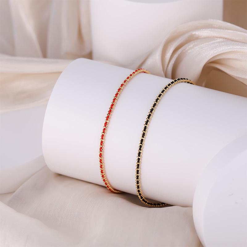 

Trending Korean Hand-Woven Red Rope Bracelet with 925 Silver 925 Silver