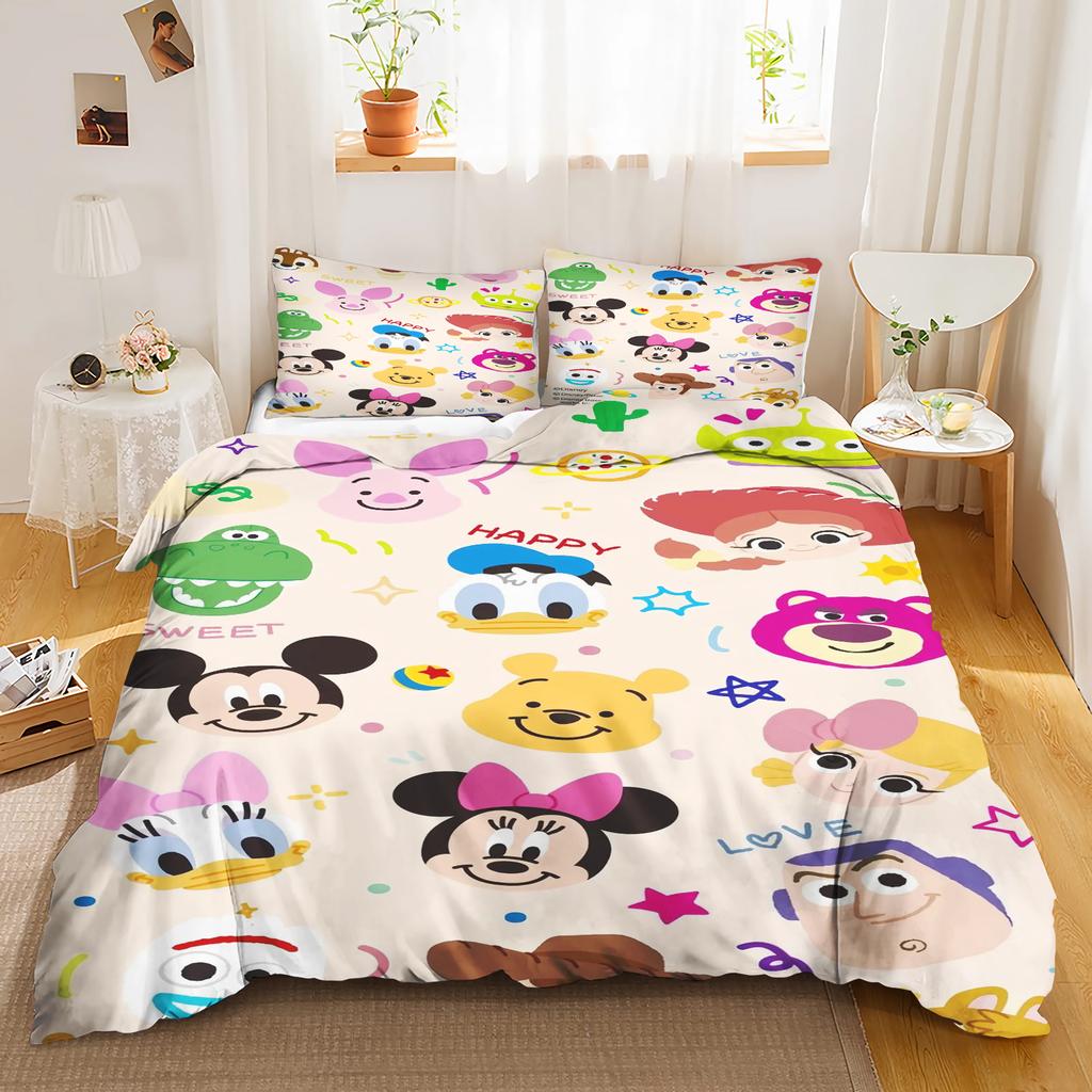 Mickey Printed Bedroom Bedding Set Duvet Cover Christmas Gifts Comforte Cartoon With Pillowcase Children's Suitable and Adults