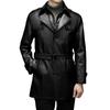 Winter Genuine Leather Jacket Sheepskin Men's Mid-length Leather Windbreaker Lapel Plus Velvet Thickened Leather Coat for Men