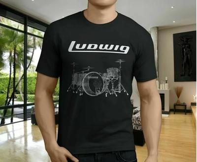 Summer Harajuku Custom New Ludwig Drumset Percussion  New Drum Cymbal Drums Men's Black New Arrival Vintage T-Shirt Size S5XL