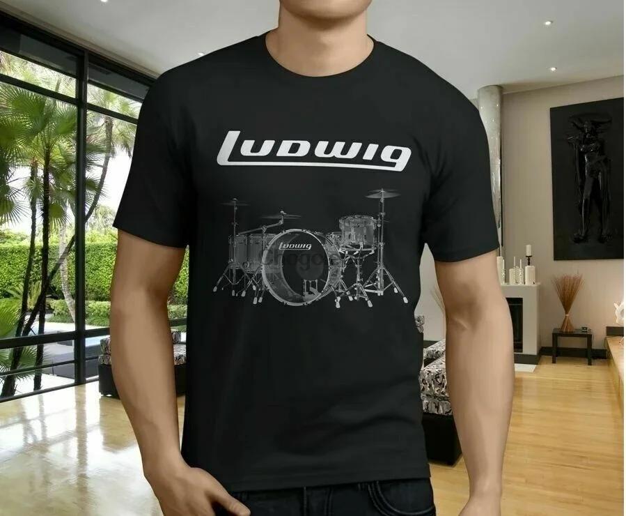 Summer harajuku custom New Ludwig Drumset Percussion New Drum Cymbal Drums Men's Black New Arrival vintage T-Shirt Size S5XL