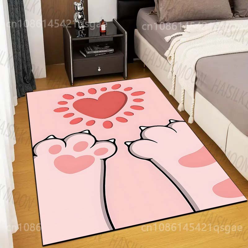 

Милый розовый коврик в виде кошачьей лапы для гостиной, спальни, дивана, домашнего декора, противоскользящий коврик, современные ковры, ковер большого размера 40x60cm