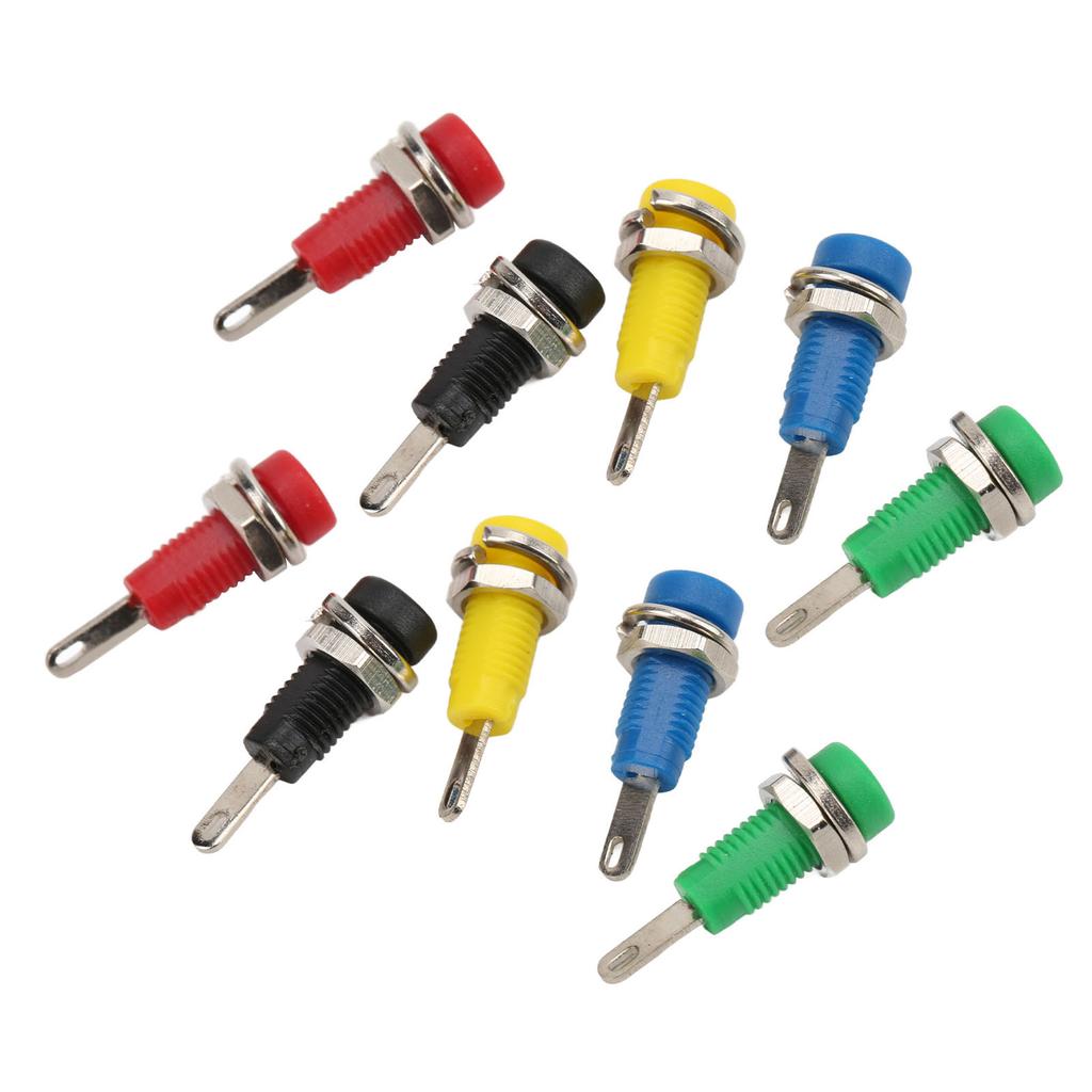 J.40003 2mm Einbaubuchse 5 Farben 30Vac?60VdcMaximum.10A Bananenbuchse mit Blattfeder für