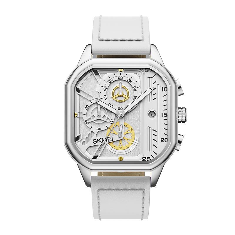 

Чоловічі кварцові годинники Moment із квадратним водяним циферблатом із фальшивим механічним годинником