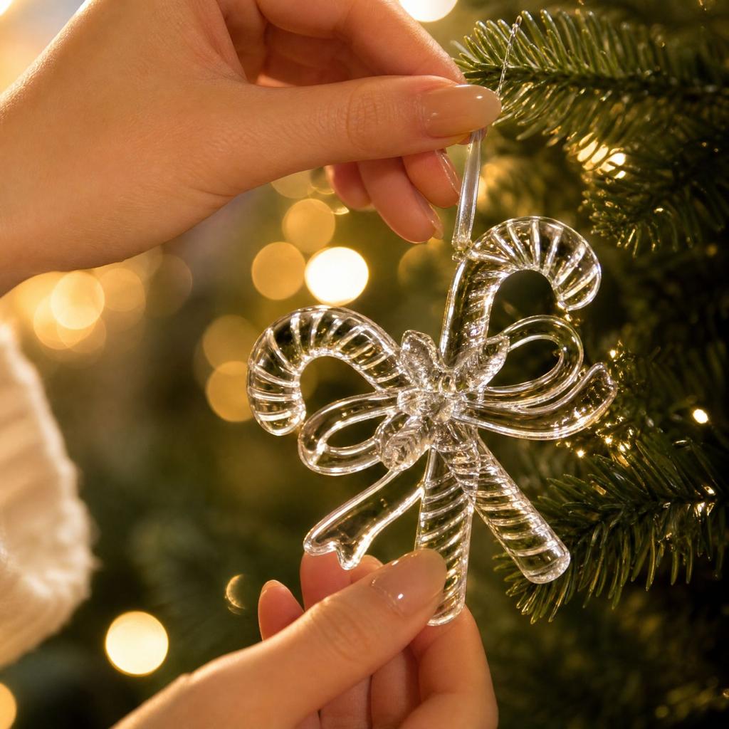 Christmas Tree Ornaments, Acrylic Plastic Hanging Decorations for Holiday