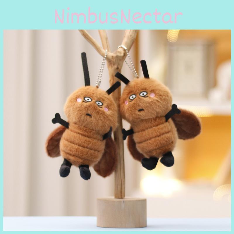 Adorable Cartoon Cockroach Plush Toy Creative Insect Keychain Cute Doll 14cm