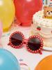 Kids Pearl Scallop Round Sunglasses Colorful Transparent Frame UV Protection Cute Shades For Girls Party KJ183