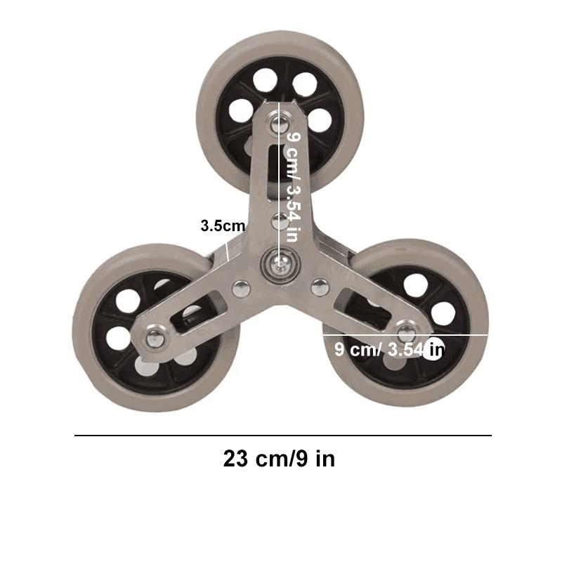 2PCS Stair Climbing Triangular Wheel Rubber Wheel Cart Climbing Stair Shopping Cart Triangle Luggage Wheel Shopping Cart Trolley