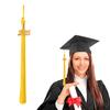 Borla para birrete de graduación con dije de fecha 2025, color sólido, 40 cm de largo, ideal para graduación de maestría y licenciatura.