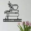 Personalized Books Metal Sign,Bookshelf Sign Custom Library Sign,Bookworm Sign,Book Club Decor,Reading Room Sign,Book Metal Wall