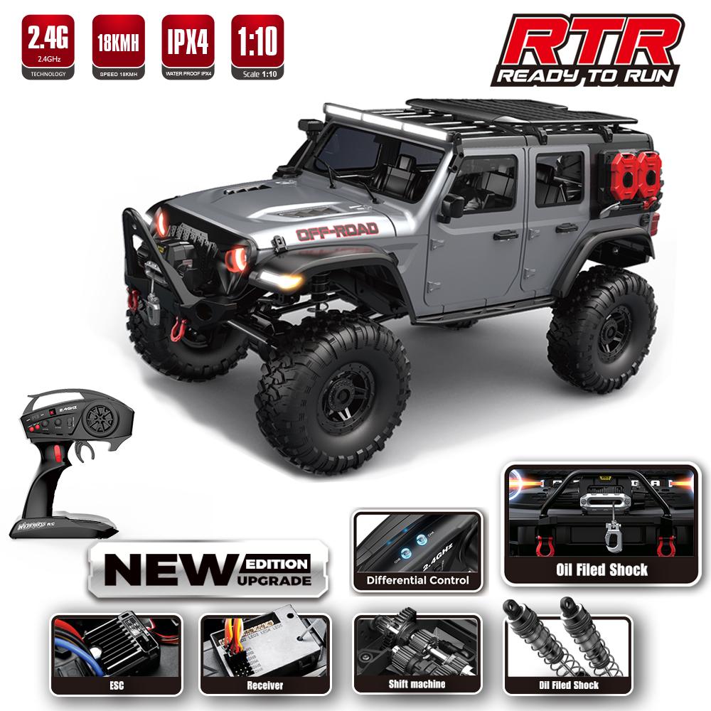 1/10 RC Car HB R1011 RTR Remote Control Vehicle 2.4G Full Proportional Rock Crawler LED Light 4WD Off-Road Climbing Truck Toys