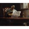 Cartoon Abstract Funny Office Animal Leader Read Newspaper Poster Canvas Painting Printing Art Picture Home Room Wall Decor Gift