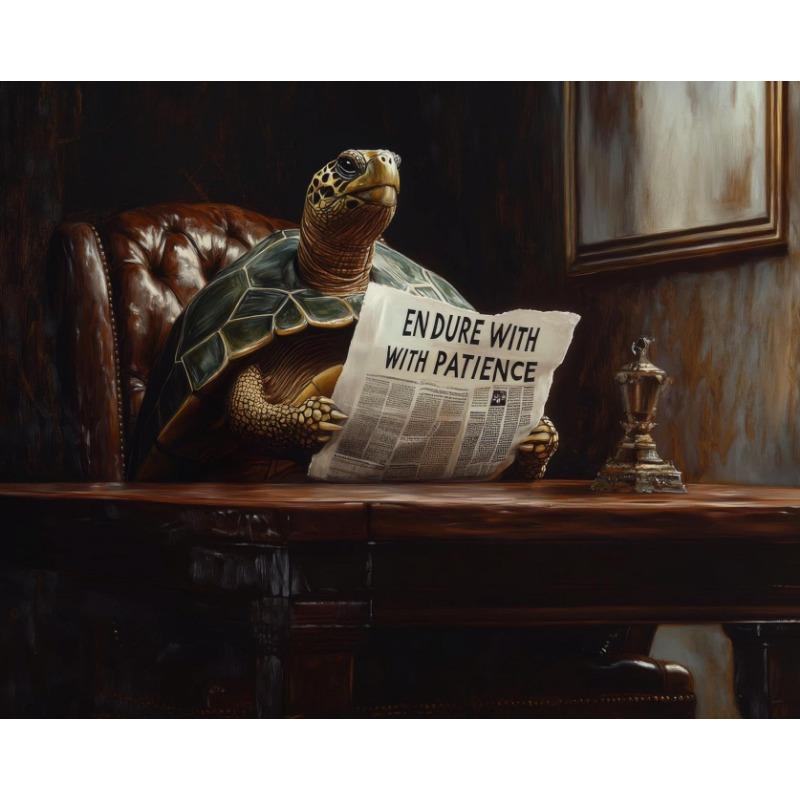 Cartoon Abstract Funny Office Animal Leader Read Newspaper Poster Canvas Painting Printing Art Picture Home Room Wall Decor Gift