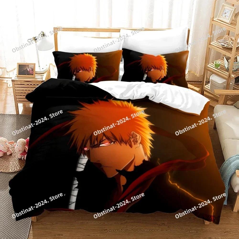 3D Bleach Bedding Set Bedspread Single Twin Full Queen King Size Bleach Anime Bleach Bed Set Linen Aldult Bedroom Duvetcover Set