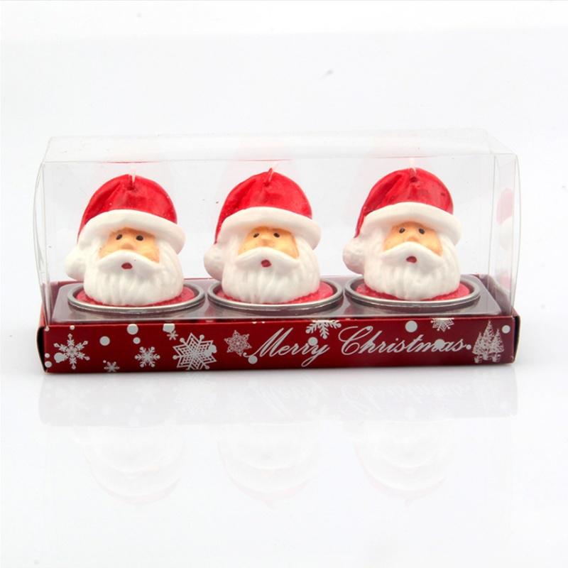 3pcs Christmas Candles Santa House Snowflake Shape Hotel Wedding Birthday Party Home Decor