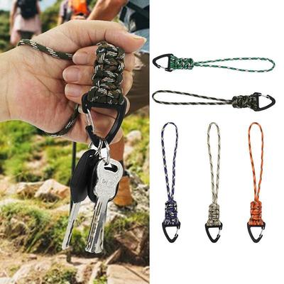 Lanyard en paracorde pour clés Porte-clés mousqueton en paracorde Boucle triangulaire à dégagement rapide Clip de verrouillage Crochet Sangle Fermoir Pour l'extérieur
