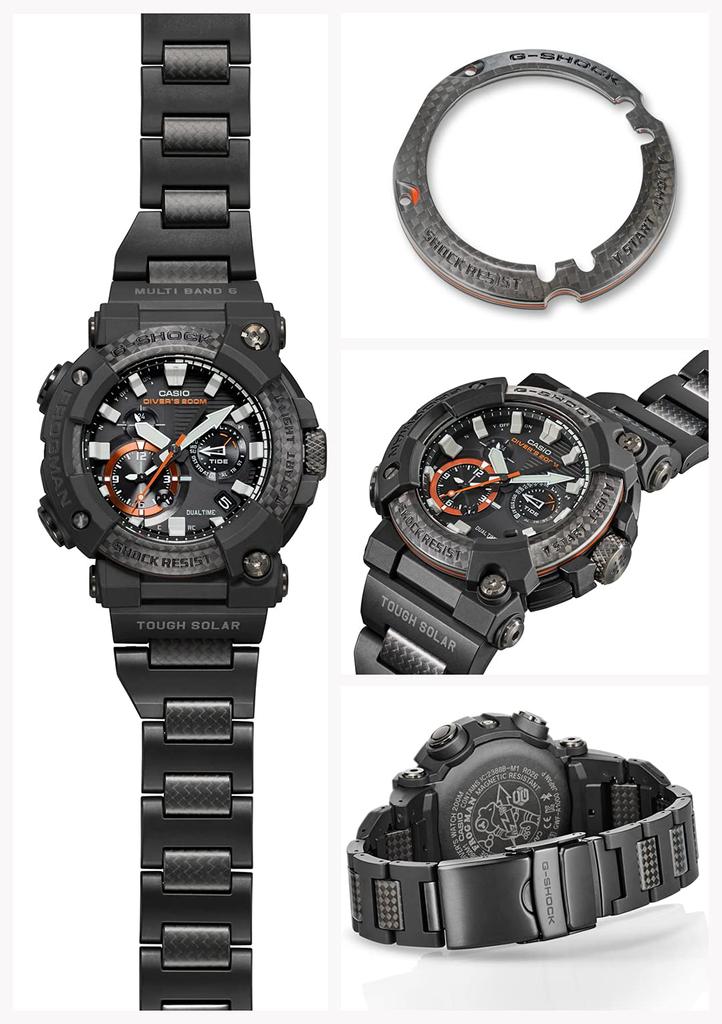 Orologio Casio G-Shock FROGMAN con Bluetooth, Alimentazione Solare Radiocontrollata, Struttura Carbon Core Guard, GWF-A1000XC-1AJF, da Uomo, Nero